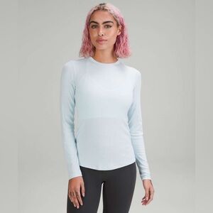 Lululemon Hold Tight Powder Blue Ribbed Long Sleeve